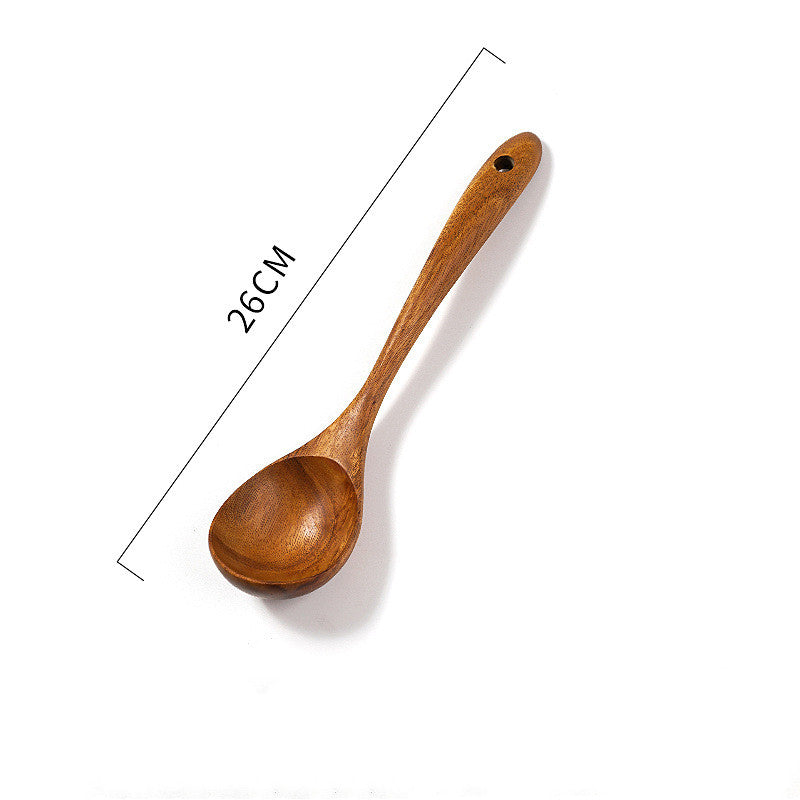 Teak Unlacquered Solid Wood Stir-Fry Spatula
