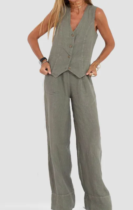 V-Neck Summer Vest Set