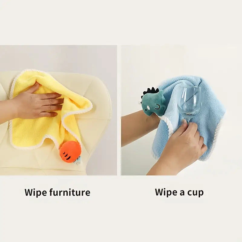 Cute Super Absorbent Coral Fleece Hand Towel (1pc)