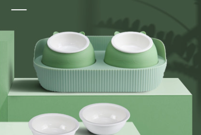 Ceramic Cat Food Bowl for Cervical Spine Support