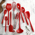 Silicone Kitchen Utensils Set with Knife Holder Rack