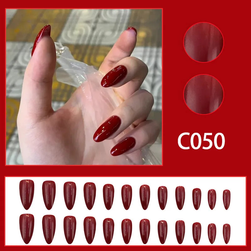 Pure Color Fake Nails