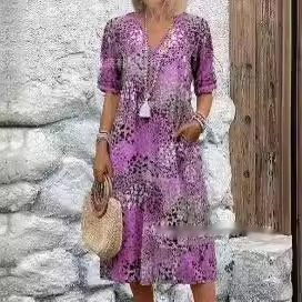 Summer V-Neck Pocket Dress