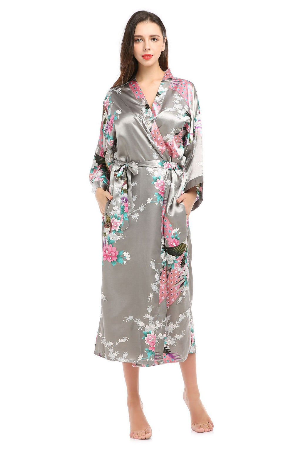 Peacock Long Robe for Women - Stylish Home Wear