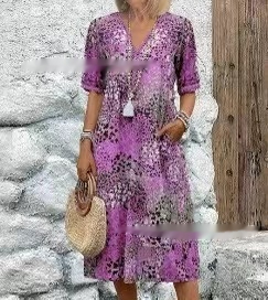 Summer V-Neck Pocket Dress