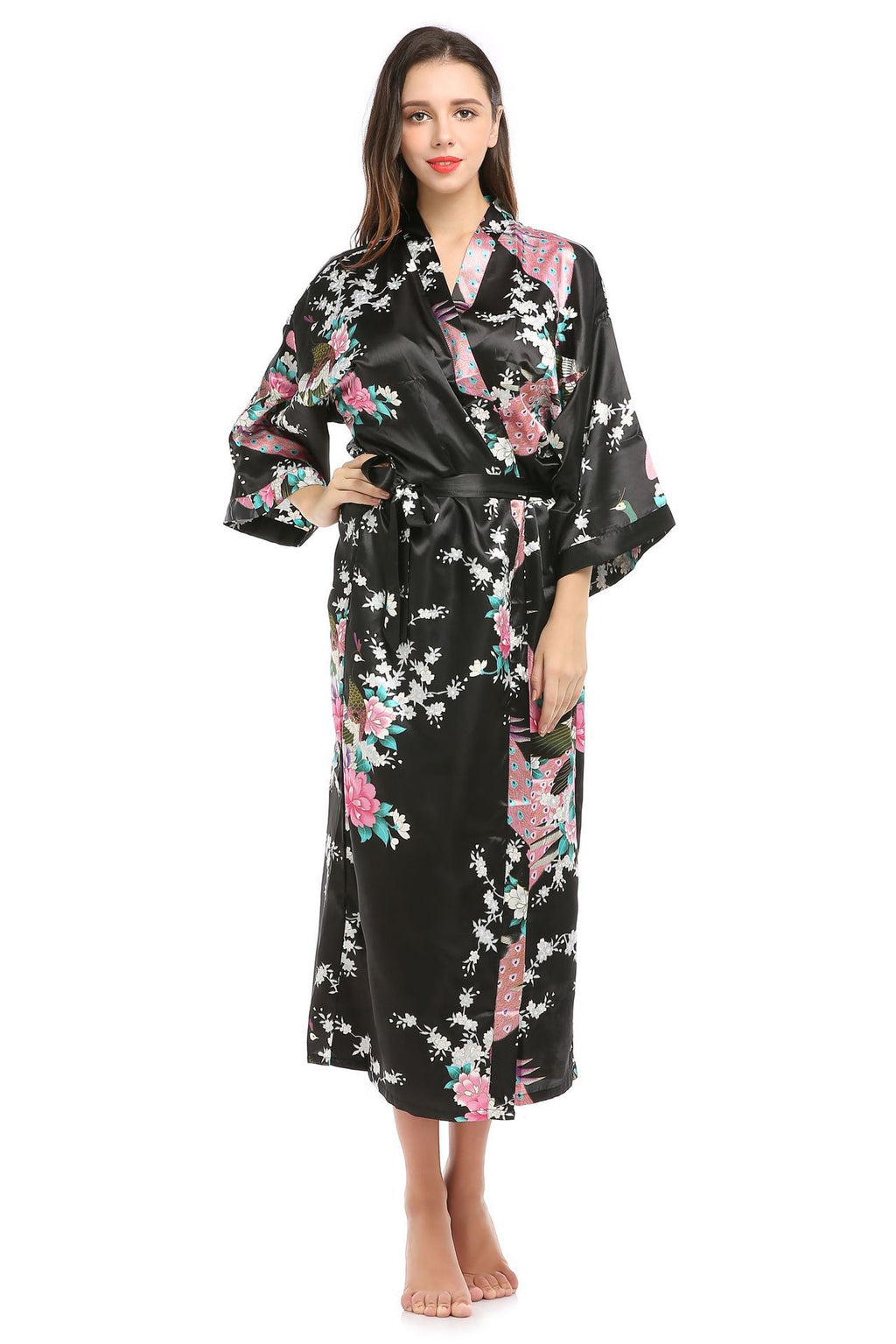 Peacock Long Robe for Women - Stylish Home Wear