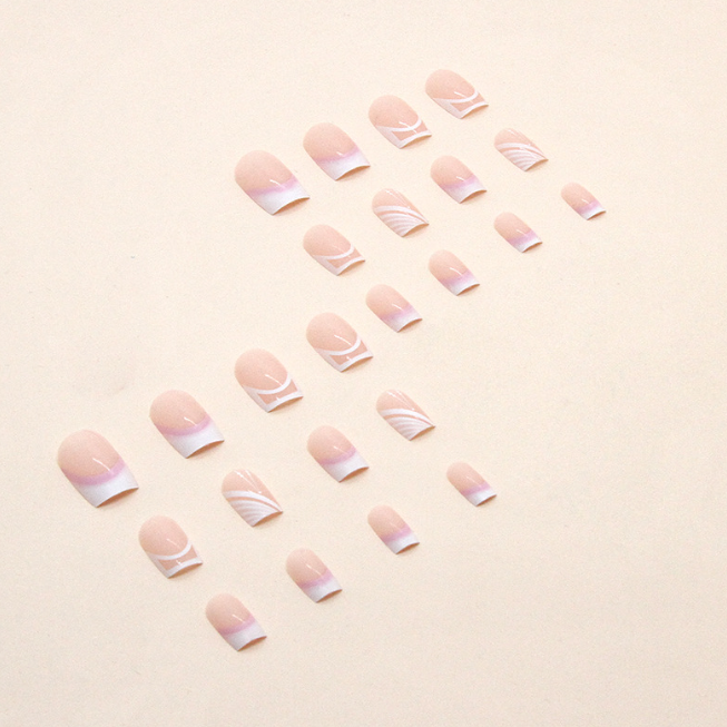 Simple Nude Color Mid-length Square Fake Nails